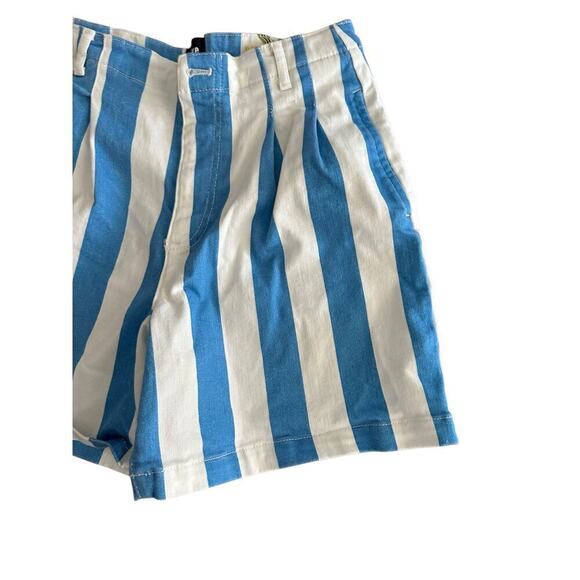 Maeve by Anthropologie Women's Blue & White Parasol Stripe Dad Shorts Size 2 - Picture 13 of 13